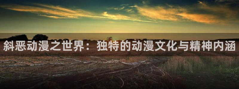 卡通动漫屋：斜恶动漫之世界：独特的动漫文化与精神内涵